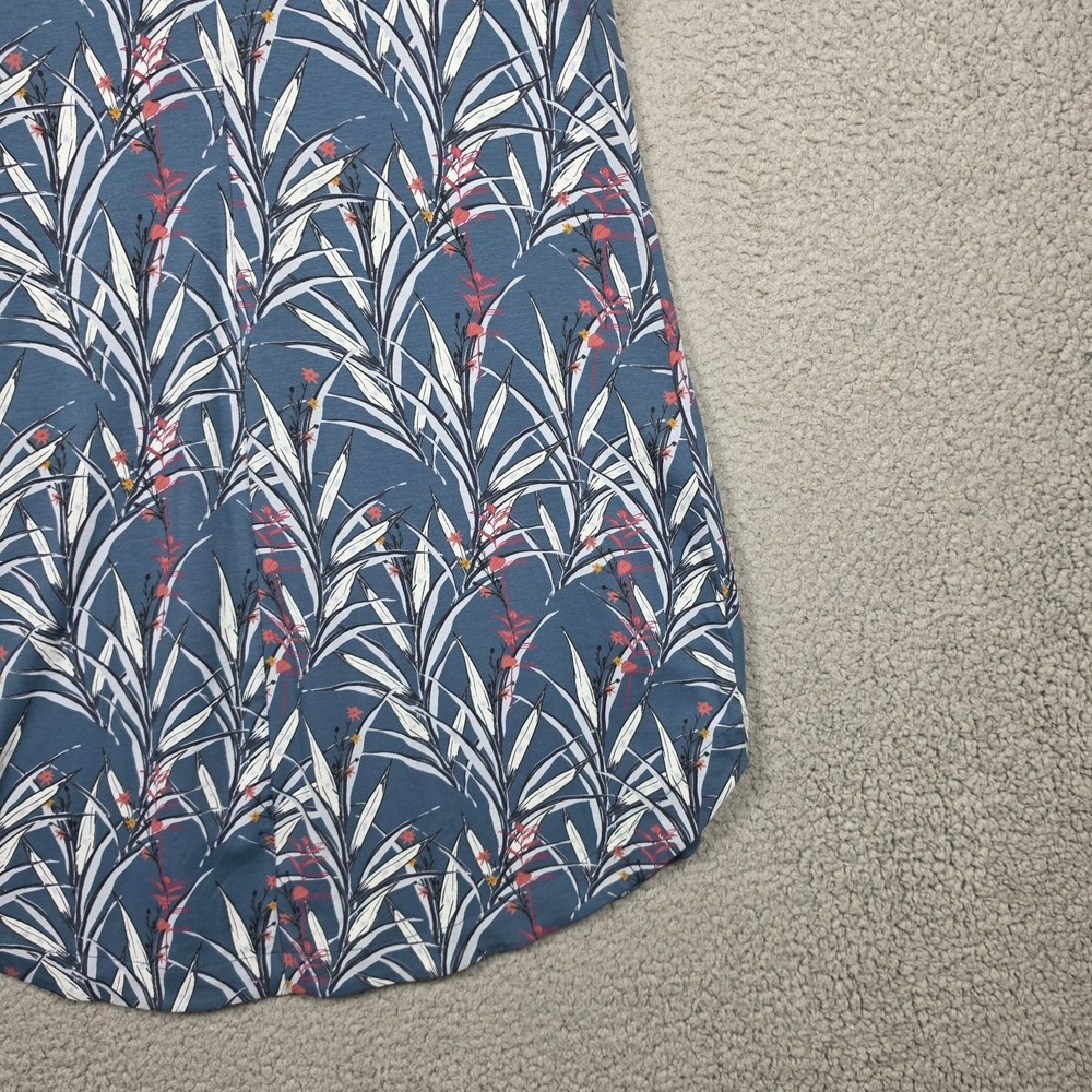 Kuhl Kandid Tank Dress Size Medium Blue Floral Overcast Print UPF 50 Curved Hem - Picture 8 of 16